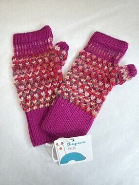 NWT Shupaca Alpaca Kids Hat Scarf Hand Warmer Set  Pink Knit Ages 3-9 Girls